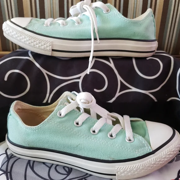 EUC Converse CTAS mint green (Youth size 2) kicks - Picture 6 of 7